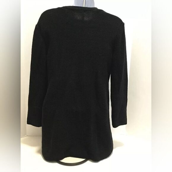 DAISY FUENTES Womens Size Small - Long Sleeve Black Button Open Sweater Cardigan - Picture 3 of 8